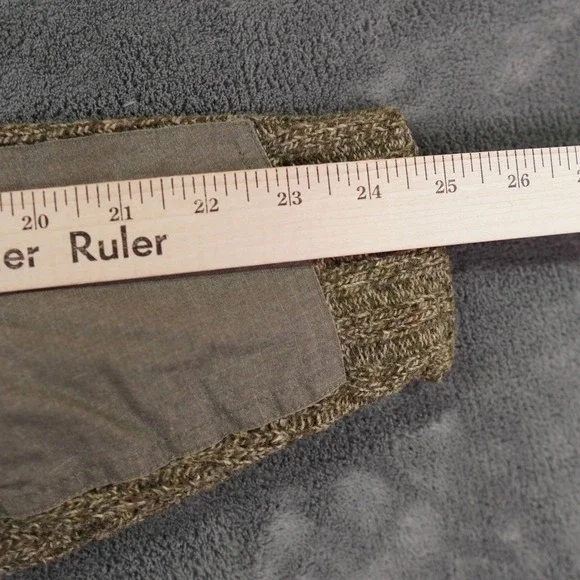 Eddie Bauer Sweater Mens Large Brown Pullover Military Crew Neck Elbow‎ Patches - Picture 9 of 11